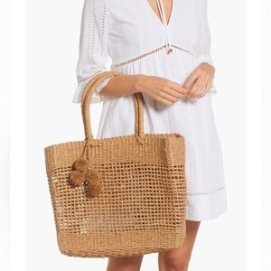 Woven Tan Tote Bag